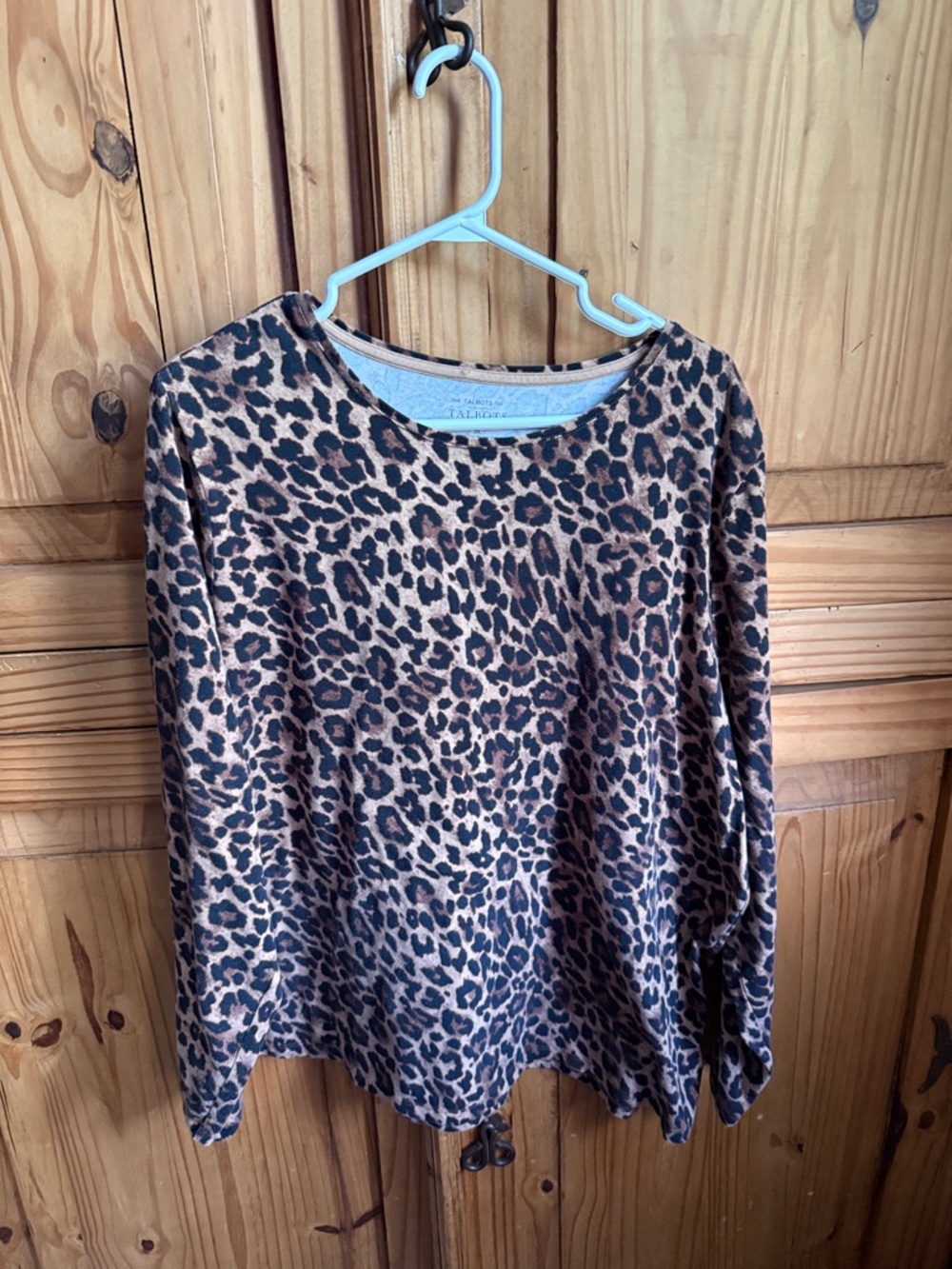 Talbots Leopard Print Long Sleeve Top - Brown & Black Size 3X